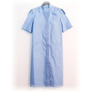 Women's Belgian Glazed Cotton Shift Blue Size Sm